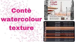 Contè and watercolours - unique texture effect