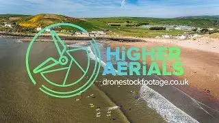 Surfing Croyde Bay 4K - Drone Stock Footage [Preview]