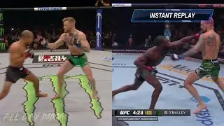 Sean O'Malley Aljo KO vs Conor McGregor Aldo KO (Side-By-Side Comparison)