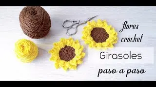 Como hacer girasoles en crochet paso a paso (Flores de ganchillo)