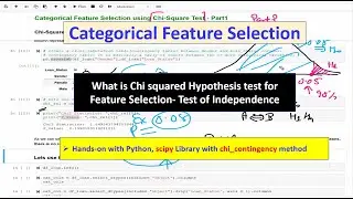 Categorical Feature selection using chi squared | Hands-on with Scipy and Python  part1|Tutorial 12
