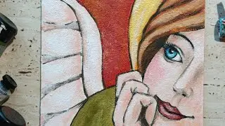 АНГЕЛ/МАСТЕР КЛАСС ЖИВОПИСИ АКРИЛОМ/ЧАСТЬ 2/angel/acrylic painting /