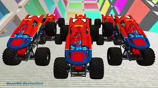 Monster Truck vs Stairs Into Giant Pools – BeamNG.Drive