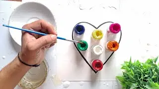 🌈 Heart of Colours 💖 | ASMR Acrylic Paint Mixing Satisfaction|#art #artbox #trending #colourmixing