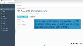 How to create an FTP Account in Plesk   BLUE ARCTIC