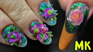 🤩НОВИНКА⛔️ОПАСНЫЙ МАНИКЮР😱Цветы В НОГТЯХ! 3D Art Френч.Batik nails flowers.wow nail art tutorial