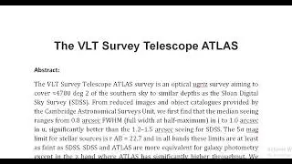 The VLT Survey Telescope ATLAS