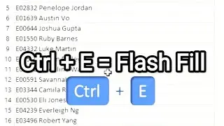 How to use ctrl+E #shortcutkeys | #ctrlshortcut |#excelshortcuts|MS Excel shortcut Ctr+E |flash fill