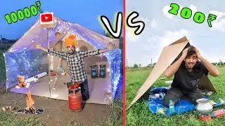 Overnight survival challenge in low to high budget tent house