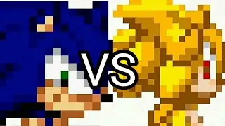 SUPER SONIC vs SONIC BLACK sprite battle [Manete Play]
