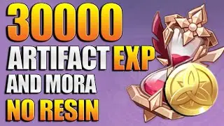 Daily Artifacts EXP Farming Route NO RESIN NEEDED (Best Route) No Boss Farming | Genshin Impact