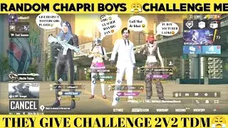 RANDOM CHAPRI BOYS 😤 CHALLENGE ME||THEY GIVE CHALLENGE 2V2 TDM #pubg #bgmi