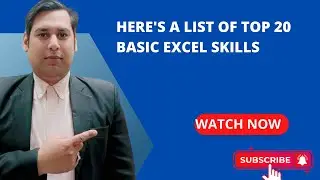 Here's a list of top 20 basic Excel skills can improve your