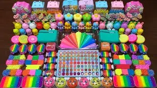RELAXING RAINBOW PIPING BAG | ASMR SLIME | Mixing Random Things Into GLOSSY Slime 