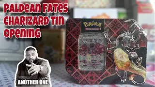 Paldean Fates Charizard Tin Opening