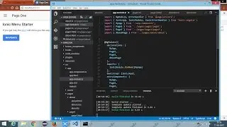 Ionic 2 Creating a Page and Navigation between the pages