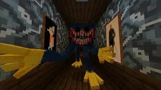 Poppy Playtime Chapter 3: Nightmare Huggy wuggy chase scene in Minecraft | Minecraft Addon test