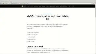 mysql create alter and drop table db