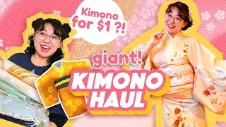 GIANT Vintage Japanese Kimono Try On Haul! 😍💕👘 My Collection's Growing!