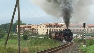 125 Jahre Molli - Fotozug mit 99 323 vor einem GmP