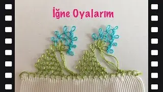 İğne oyası dağ modeline çiçek modeli yapımı