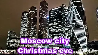 Moscow business center ,the Moscow city during Christmas eve.