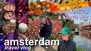 Amsterdam travel vlog // tulip festival & king's day