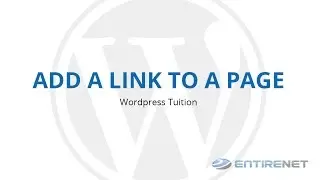 Wordpress Tuition - Add A Link To A Page