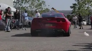 Insane 2 step competition Chevy Corvette vs Turbo Lexus SC (raw footage)