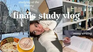 finals study vlog | library studying, writing essays and good food