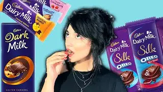 TASTING CADBURY DAIRY MILK FLAVOURS! Dark milk salted caramel, RED VELVET OREO & limited editions