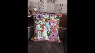 Лоскуток к лоскутку . Подушка коты.