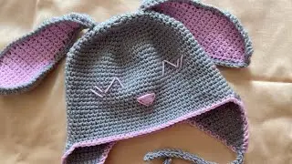 Шапочка ‘Зайка’ крючком