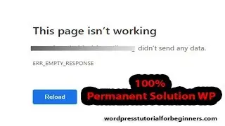 How to fix page isn't working I ERR_EMPTY_RESPONSE I WordPress page doesn't work