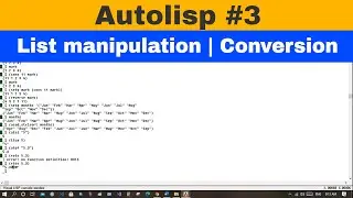[Autolisp #3] List Manipulation | Handling and conversion between string and number