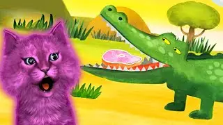КОТ рисует КРОКОДИЛА ИГРА для ДЕТЕЙ говорящий КОТЕНОК АБИ играет ДЕТСКИЙ ЛЕТСПЛЕЙ #31