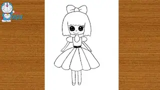 How to make a simple sketch of a cute doll||outline art master||drawing tutorial for kids