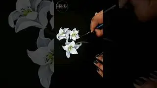⚪️ WHITE FLOWERS Lily / Easy Acrylic Painting 