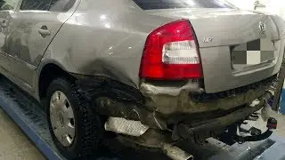 SKODA OCTAVIA ремонт крыла.