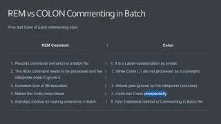 Batch File Comment Style - REM vs :: (Colon) Commenting | TheBATeam