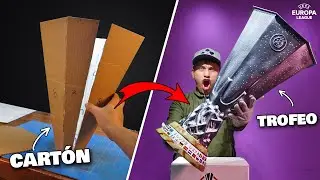How to Make a Cardboard UEFA Europa League Trophy - TUTORIAL - DIY