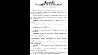 ||11 standard||biology notes of|| digestion and absorption||