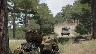FAILURE LOOTING OF RUSSIAN TANKER BY UKRAINE ANTI TANK SHOOTER IN RUSSIAN TERRITORY FOREST - ARMA 3