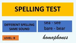 SPELLING TEST + PDF - SAME SOUND DIFFERENT SPELLING - Level B - Easy English Lesson / Homophones