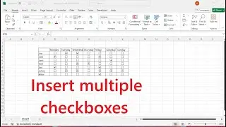 How to insert multiple checkboxes in excel