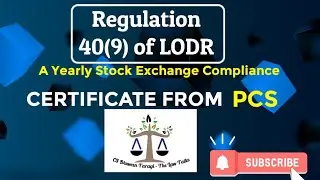 Certificate Under Regulation 40(9) of LODR