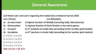 General Awareness || SSC CGL 2022 Tier-2  || SSC CGL, CHSL and MTS 2023 || Previous Year Questions |