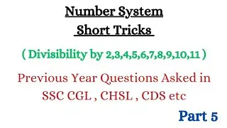 Previous Year Questions of SSC CGL,CHSL,CDS etc|Number System Short Tricks|Part 5|@simplemathslogics