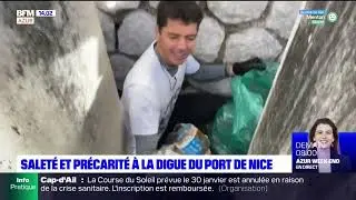BFM Côte d'Azur :  la digue du port de Nice nettoyée par NicePlogging