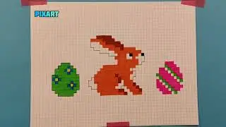 TUTO PIXEL ART - Comment dessiner un lapin et des oeufs de pâques en pixel